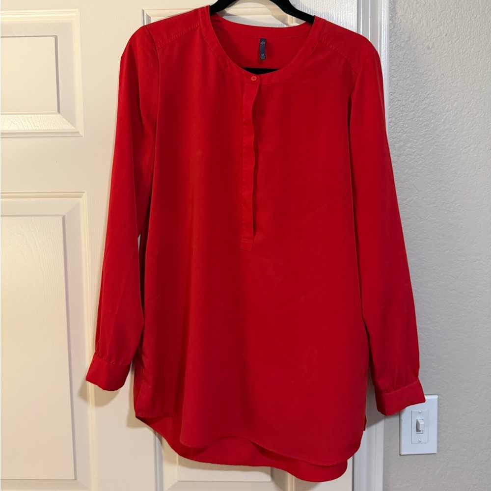 Red Women's Long Sleeve Top